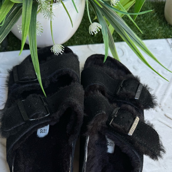 BIRKENSTOCK Arizona shearling fur black EU 37 US 7 Women New with tags $160 - Picture 11 of 12